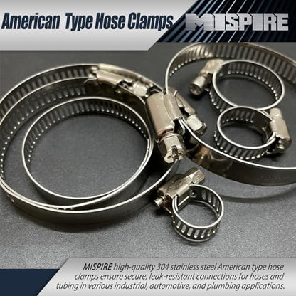16-25mm 50PCS Adjustable Hose Clamps, (5/8" to 1") Hose Clamps Adjustable Perforated Worm Gear Clamps, SAE 8 Stainless Steel for Plumbing, Garden Hose, Fuel Line, General Household - size: Φ16-25mm