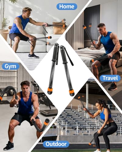 Weighted Ropeless Battle Ropes, Adjustable Resistance & Portable Cordless