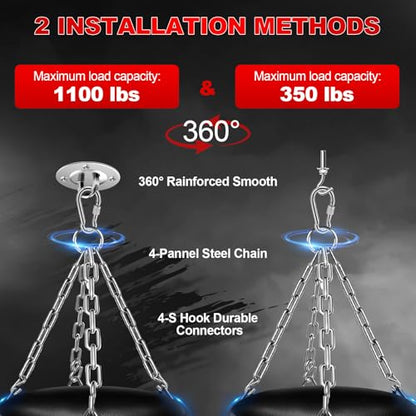 Punching Bag for Adults, 4FT PU Heavy Boxing Bags with Chain Ceiling Hook - style: Fighter