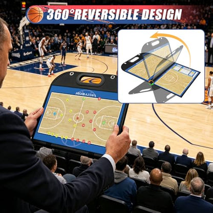 Magnetic Coaching Board Foldable Dugout Display with Carry Handle - style: Basketball