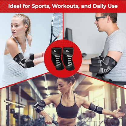 Nordic Lifting Elbow Compression Sleeves for Weightlifting and Fitness - size: Large