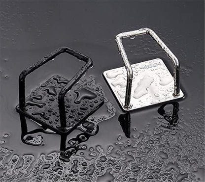 Pot Lid Holder, 2 Pairs of Wall Mount Pot Lid Organizer,304 Stainless Steel Self Adhesive Cabinet Door Pot Lid Holder Rack for Kitchen Wall Mount,Freely Adjustable Length - color: Black