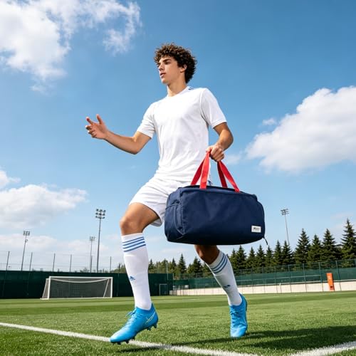 BESMART Gym Bags for Men with Side Pocket，38L Large Sports Gym Duffle Bag - color: Navy Blue With Tpu Pocket