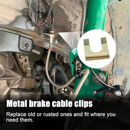 20 PCS Brake Line Clips, Metal Brake Line Bracket, U-shaped, Metal Universal Car Fuel Cable Clip, Replacement Hose Retaining Clamp for Car, Truck, Vehicle, Motorcycle