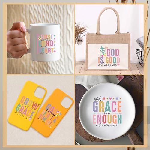 Bible UV DTF Cup Wraps - 20 Sheet Bible Verse UV DTF Transfer Decals, Christian UVDTF Cup Wraps for Glass, Flower Waterproof Transfer Sticker, Religious DIY Crafts - color: Bible684