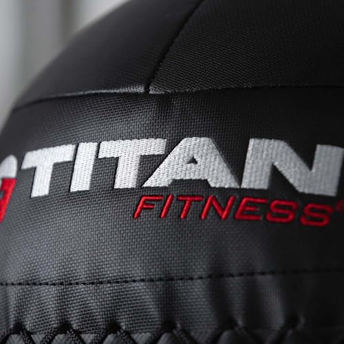 Titan Fitness Soft Shell Medicine Wall Ball, Cross-Texture Grip - size: 14 lb