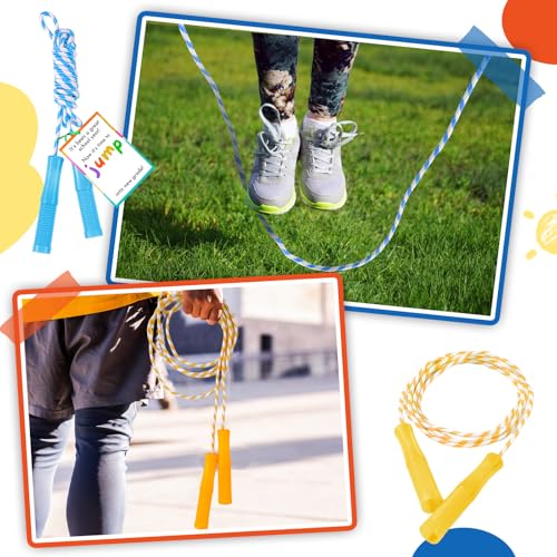 Soulchen 12 Sets Jump Rope Adjustable with Card Tag Rainbow Year-End Gift