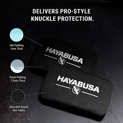 Hayabusa Boxing Knuckle Guards - color: Black, size: Small-Medium
