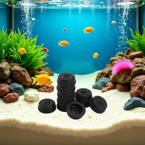 10Pcs Black Aquarium Diaphragm Air Pump Accessories EPDM Rubber Oxygen Pump Replacement Parts for Aquarium Fishing Oxygen Pump,Pumps and Filters