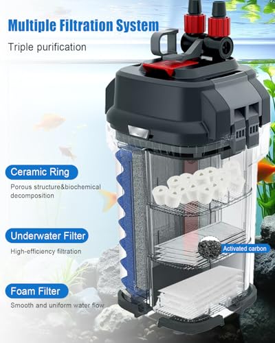 15 Pcs Aquarium Maintenance Filter Media Fit for Fluval U4 Underwater Filter A480, Includes 4 Foam Pads 4 Poly Carbon Cartridges 1 Bag Ceramic Rings and More, Freshwater and Saltwater Aquarium Filter