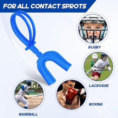 Dunzy 10 Pcs Football Mouth Guard with Strap - color: Colorful, size: Youth