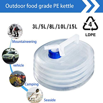 3/5/8/10/15L Collapsible Water Container Outdoor Hiking Fishing Foldable Water Bag Camping Water Tank Bucket (Color : 5 liters)