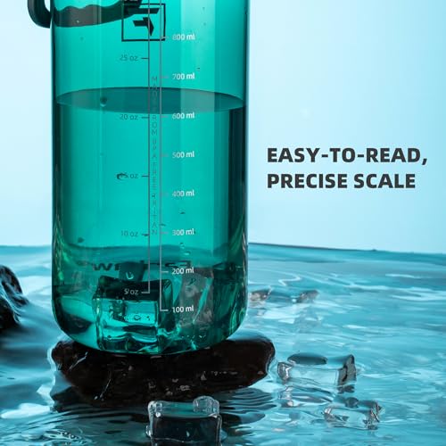 Fanhaw 32 oz Clear BPA-Free Tritan Water Bottle with Fast-Flow Spout Lid, BPA-Free & Leak-Proof Wide-Mouth Reusable Bottle for Gym, School & Office, Back to School Essentials (Dark Green) - color: Dark Green, style: 1 Pack