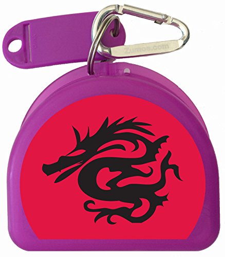 Mo Cased, Retainer Case, Mouthguard Case - Black Dragon - color: Purple