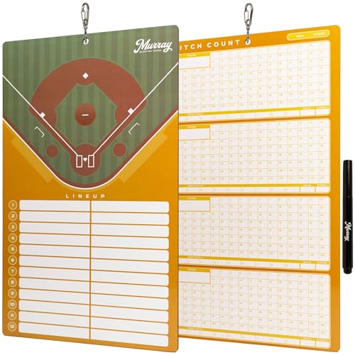 Murray Sporting Goods Baseball Team Colors Dry Erase Coaches Clipboard - style: Gold