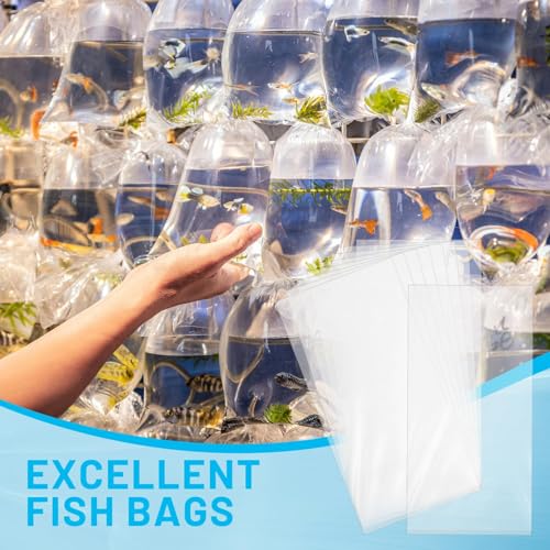 6"x12" 2 Mil Plastic Clear Leak-Proof Fish Shipping Bags - Double Bottom Seal for Industrial & Healthcare Use 100Pcs