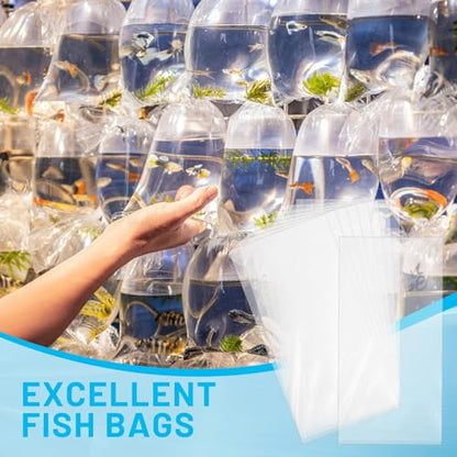 6"x12" 2 Mil Plastic Clear Leak-Proof Fish Shipping Bags - Double Bottom Seal for Industrial & Healthcare Use 100Pcs