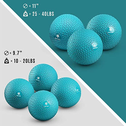Yes4All Slam Balls, 10-40lb Weighted Ball Weight, Durable PVC Sand Filled Workout Dynamic Slam Ball for Strength Training, Triangle, Teal, 10lbs - color: Trendy teal, style: A. 10lbs
