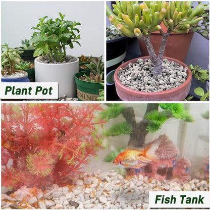 45LB Succulent Rocks, 1/4 Inch Polished Pebbles for Indoor Plants, Decorative River Rocks for Vases, Aquariums, Terrarium, Pea Gravel for Fish Tank, Drainage Rocks for Potted Plants, Grey