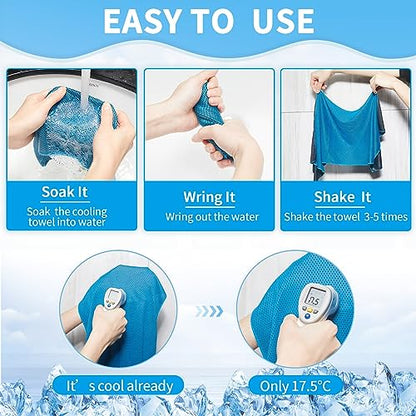 Honoson Cooling Towel Bulk - color: Blue, size: 32"x12"