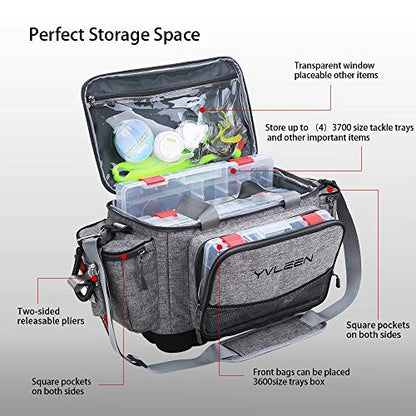 Fishing Tackle Box Bag - Outdoor Large Fishing Tackle Storage Bag - 100% Water-Resistant Polyester Material - Fishing Tackle Bags - Suitable for 3600 3700 Tackle Box