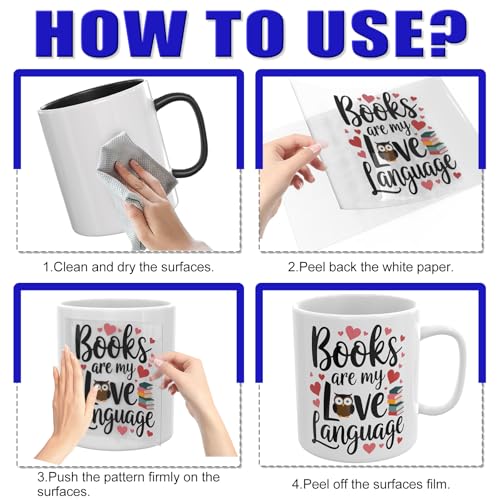 UV DTF Cup Wrap, 24 Sheets Book Lover Waterproof UV DTF Transfer Stickers for Glasses Cups Mug DIY Crafts