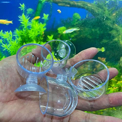 Aquarium Growing Cup with Suction Holder, Gardening Vase Acrylic Waterweed Fish Tank(Oval)