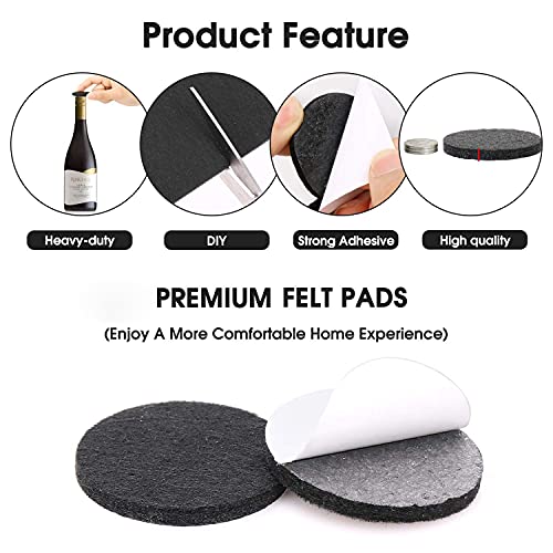 Felt Furniture Pads -56 Pcs(1+2)” Premium Felt Pads for Chair Legs Furniture, Floor Protectors for Hardwood Floors,Beige & Black