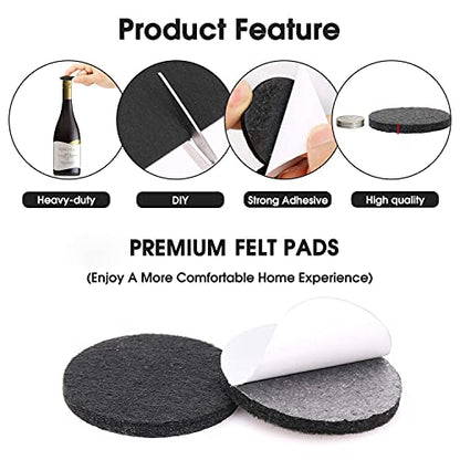 Felt Furniture Pads -56 Pcs(1+2)” Premium Felt Pads for Chair Legs Furniture, Floor Protectors for Hardwood Floors,Beige & Black