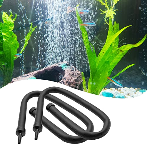 2Pcs Aquarium Flexible Rubber Wall Air Curtain Bubble Tube for Fish Tank Soft Rubber Tube Hose Oxygen Diffuser Tube 30cm/11.8" Length - size: 30cm, 2pcs