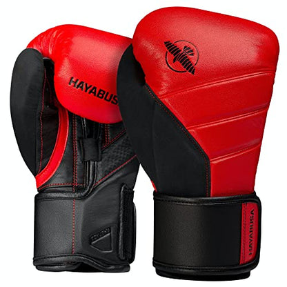 Hayabusa T3 Boxing Gloves - Sparring | Sparring Gloves, Muay Thai Gloves, Kickboxing Gloves, Heavy Bag Gloves, Boxing Gloves for Men and Women, Boxing Gloves - color: Red/Black, size: 10oz