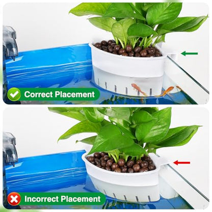 2026 Latest Model Large Aquarium Corner Planter Hanging Plant Holder for Fish Tank Aquaponic Plant Cultivation and Aquascape Accessories Decorations (1 Pack) White