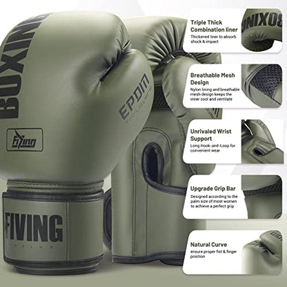 Boxing Gloves for Women - color: New Green, size: 8oz