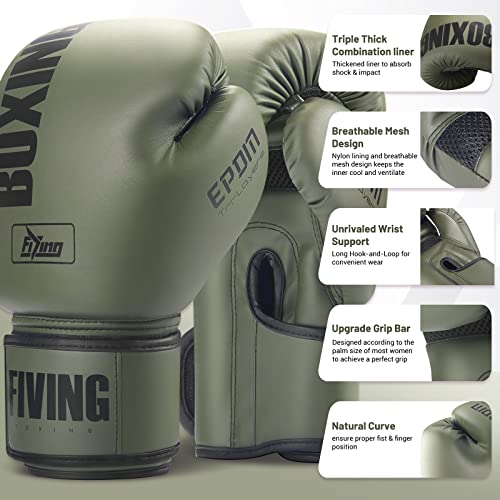 Boxing Gloves for Women - color: New Green, size: 8oz