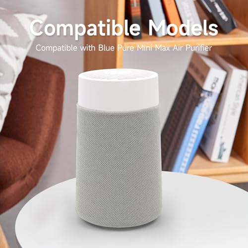 2-Pack Replacement Pre-Filter Cover for Blueair Blue Pure Mini Max Air Purifi-er, Gray Washable Fabric Filter, Traps Pet Dander, Pollen & Dust, Easy to Clean