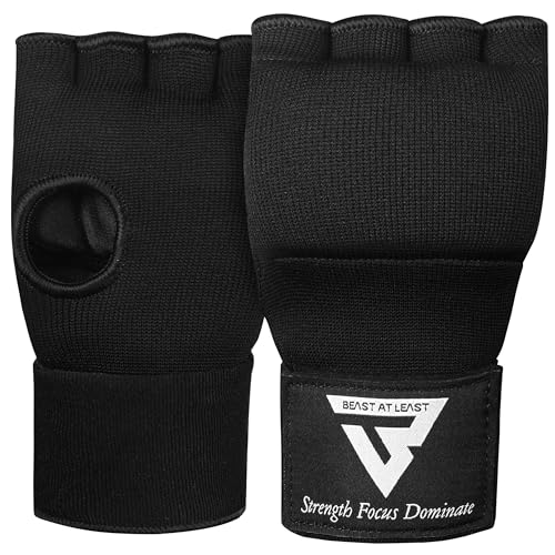Gel Boxing Hand Wraps Inner Gloves for Men and Women, Quick 76cm Long Wrist Straps, Elasticated Padded Boxing Wraps for Muay Thai, MMA, Kickboxing, Martial Arts - size: Large-X-Large