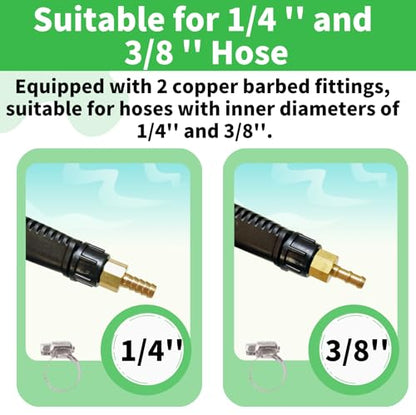 Universal Replacement Sprayer Wand, Stainless Steel with Shut Off Valve, Metal Finish, 1/4" & 3/8" Brass Fittings, Garden Spray Nozzle Set with Hose Clamps & Teflon Tape (11'' Sprayer Wand) - style: 11'' Sprayer Wand