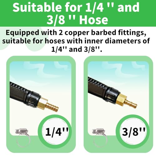 Universal Replacement Sprayer Wand, Stainless Steel with Shut Off Valve, Metal Finish, 1/4" & 3/8" Brass Fittings, Garden Spray Nozzle Set with Hose Clamps & Teflon Tape (29'' Sprayer Wand) - style: 29'' Sprayer Wand