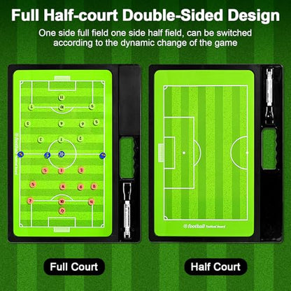 Soccer Coaching Board, Double-Sided Magnetic Tactics Clipboard