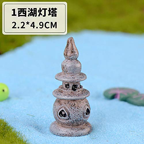 8 Pcs Mini Lighthouse Water Well Bridge Figurines Miniature Gardening Pool Lawn Running Water Terrarium Stone Bridge Figurine Micro Landscape Indoors Outdoors Decorative Accessory