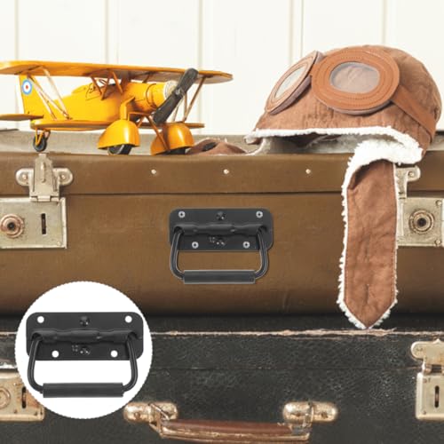 4Pcs Spring Loaded Surface Mount Handles Replacement Boat Ring Pull Handles with Flush Lift Design for Cabinets Toolboxes and Cases 3.9x1.8x1.6In