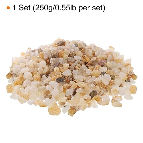 250g/0.55lb 3-6mm Decorative Gravel Stones, Coarse Sand Stone DIY Decor for Vase Filler Beads Crafts Fish Tank Aquarium Garden Decoration Potted Plants, Taupe