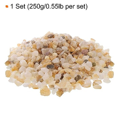 250g/0.55lb 3-6mm Decorative Gravel Stones, Coarse Sand Stone DIY Decor for Vase Filler Beads Crafts Fish Tank Aquarium Garden Decoration Potted Plants, Taupe