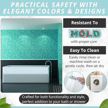 Bath Mat - Large Non Slip Bathtub & Shower Mat - Extra Long 40 x 16 Inch Bathroom Mats for Tub Nonslip Anti Slip Bathmats (40x16 Mint Green 1-Pack) - color: Mint Green