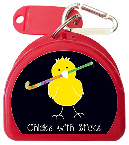 Fieldhockey Case for Mouthguards - Field Hockey Chick - color: Red