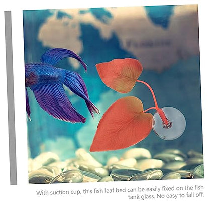 SUPVOX 2pcs Betta Fish Leaf Hammock Pad for Aquarium Betta Resting Bed Cups for Comfort and Spawning Simulation