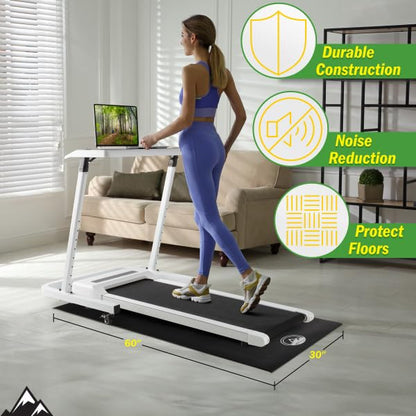 Treadmill & Exercise Equipment Mat – Non-Slip, Waterproof Pad for Bike, Walking Pad, Elliptical or Home Gym – Noise-Reducing Workout Floor Protector by Wakeman - size: Small