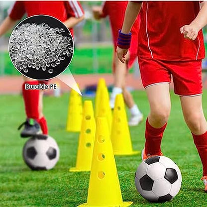 YXXSDP Professional Hurdle Cone Set, Adjustable Training Cones and Agility Poles, Multi-Sports Practice Equipment for Kids Pets Adult - color: Round Cones+1m Pole