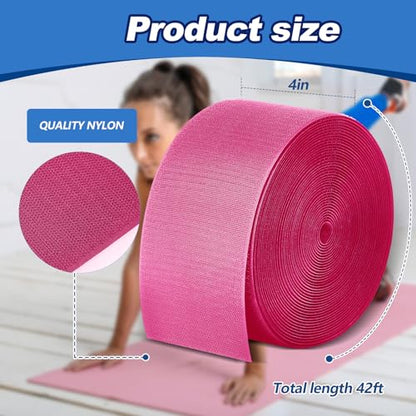 Shappy Gymnastics Mat Hook Fastener Gymnastics Cheer Mats Tape Strip for Tumbling 4" Wide Carpet Repair Nylon Hook for Carpet Bonded Foam Seams Cheer Gym Floors Cheerleading Supplies - color: Pink