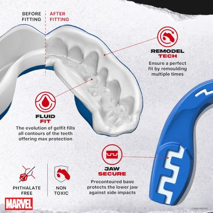 Marvel Beast Sports Mouth Guard, Adult Dual Layer Mouthguard with Case - color: Beast, size: Adult (12+ Years)